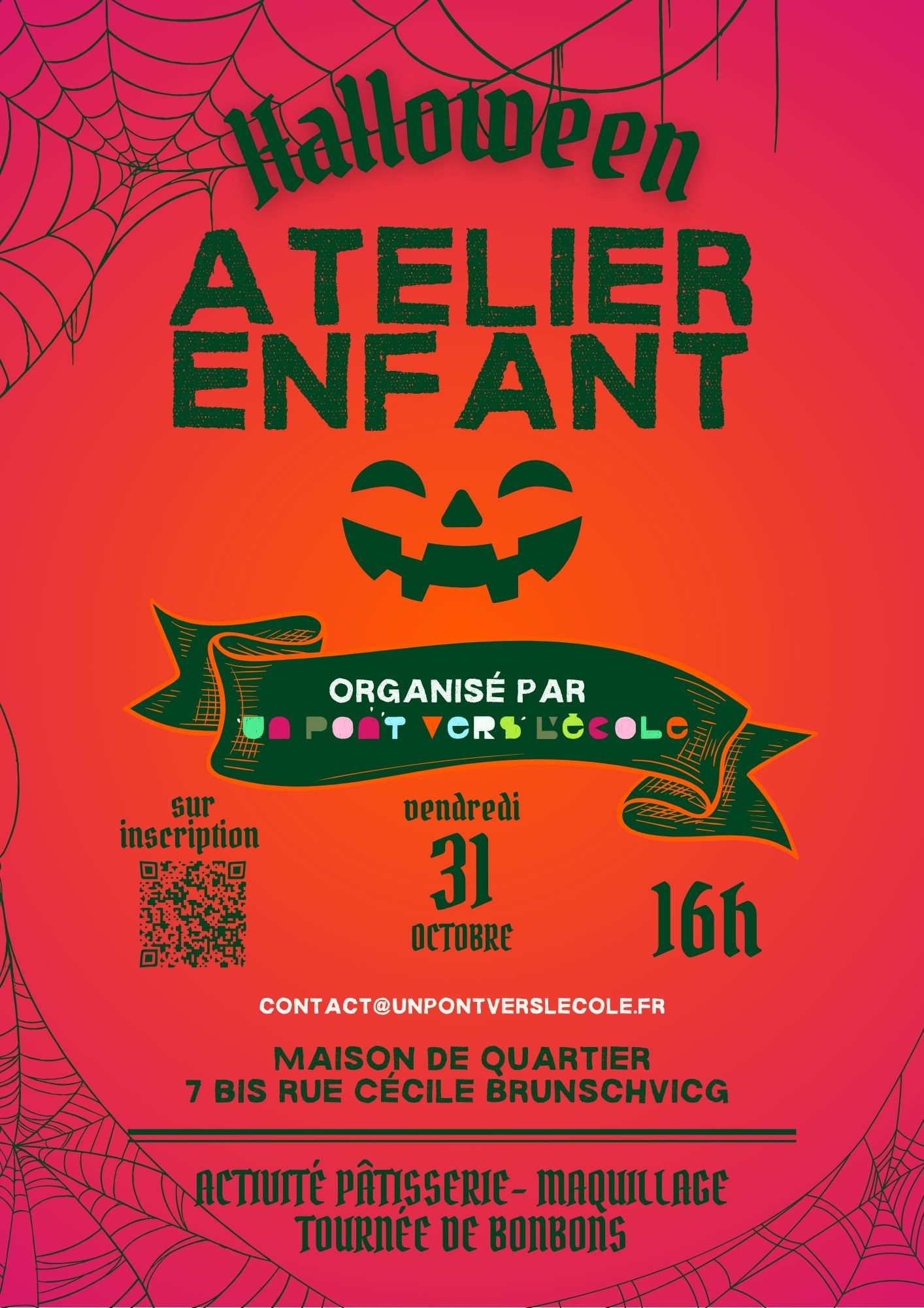 affiche atelier halloween 2025