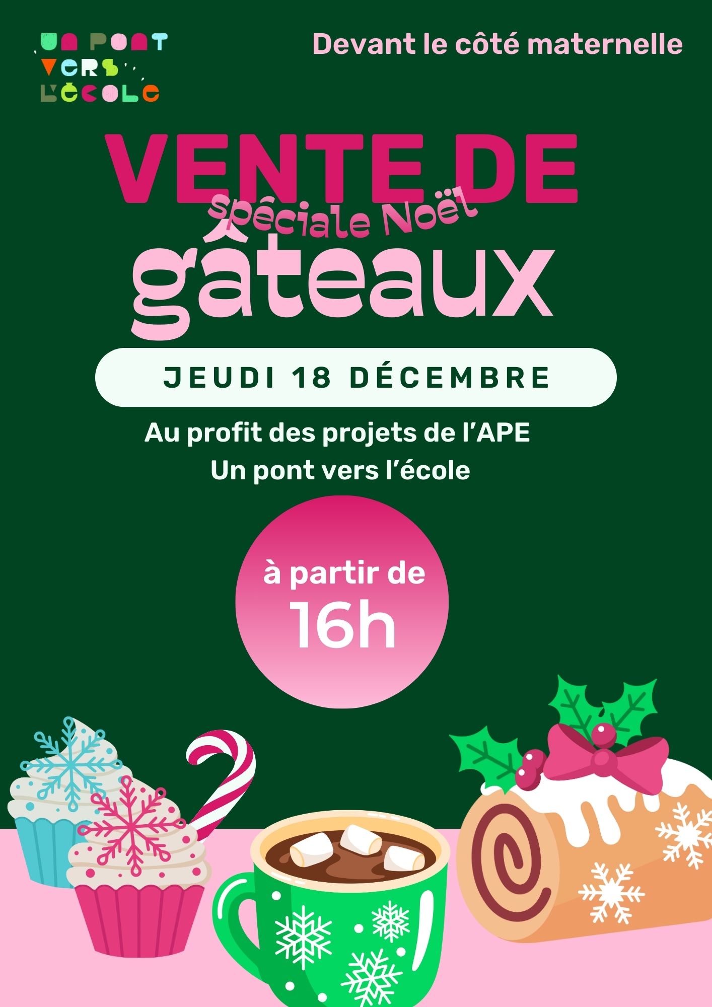 affiche vente gâteaux décembre 25