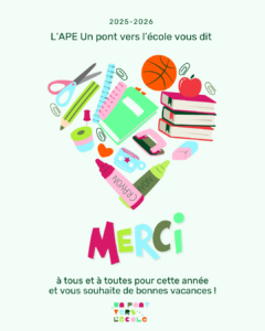 cœur en fournitures scolaires pour dire merci